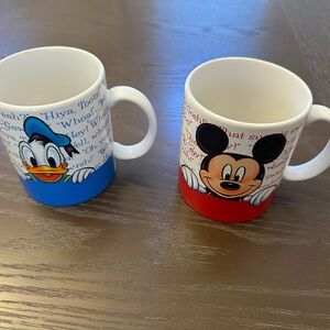 Disney Mickey and Donald Mug Set - Blue and Red